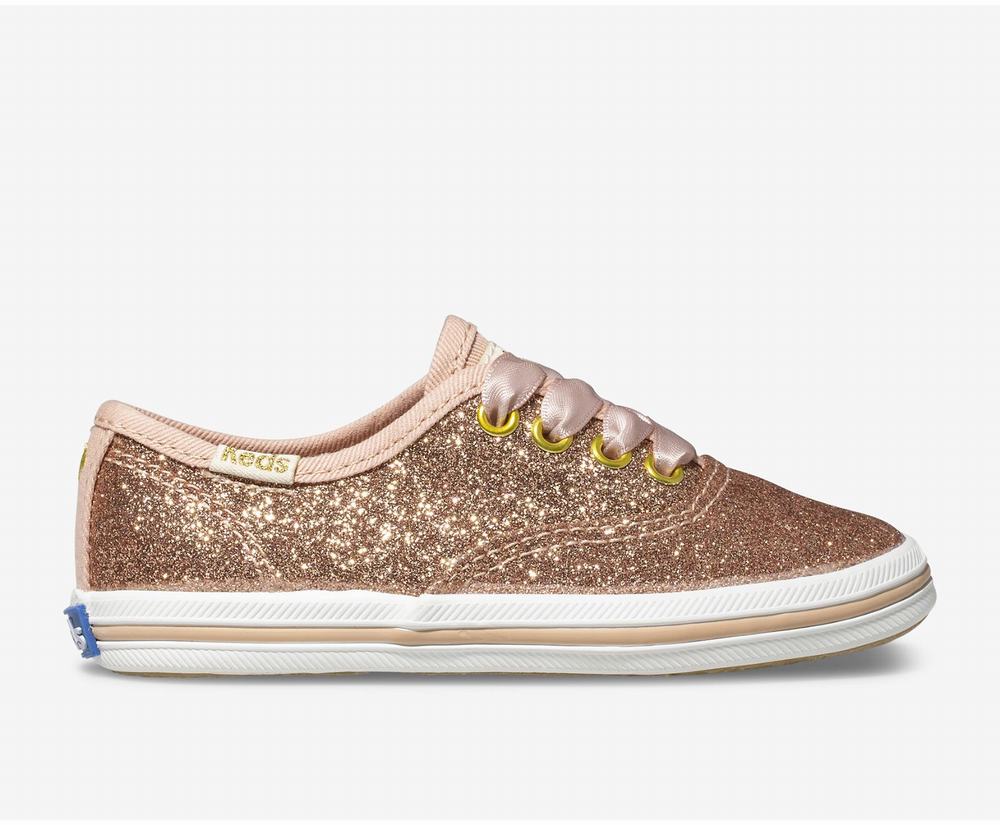 Girl Keds x kate spade new york Champion Glitter Wedding Shoes Rose Gold 0956378DJ - South Africa